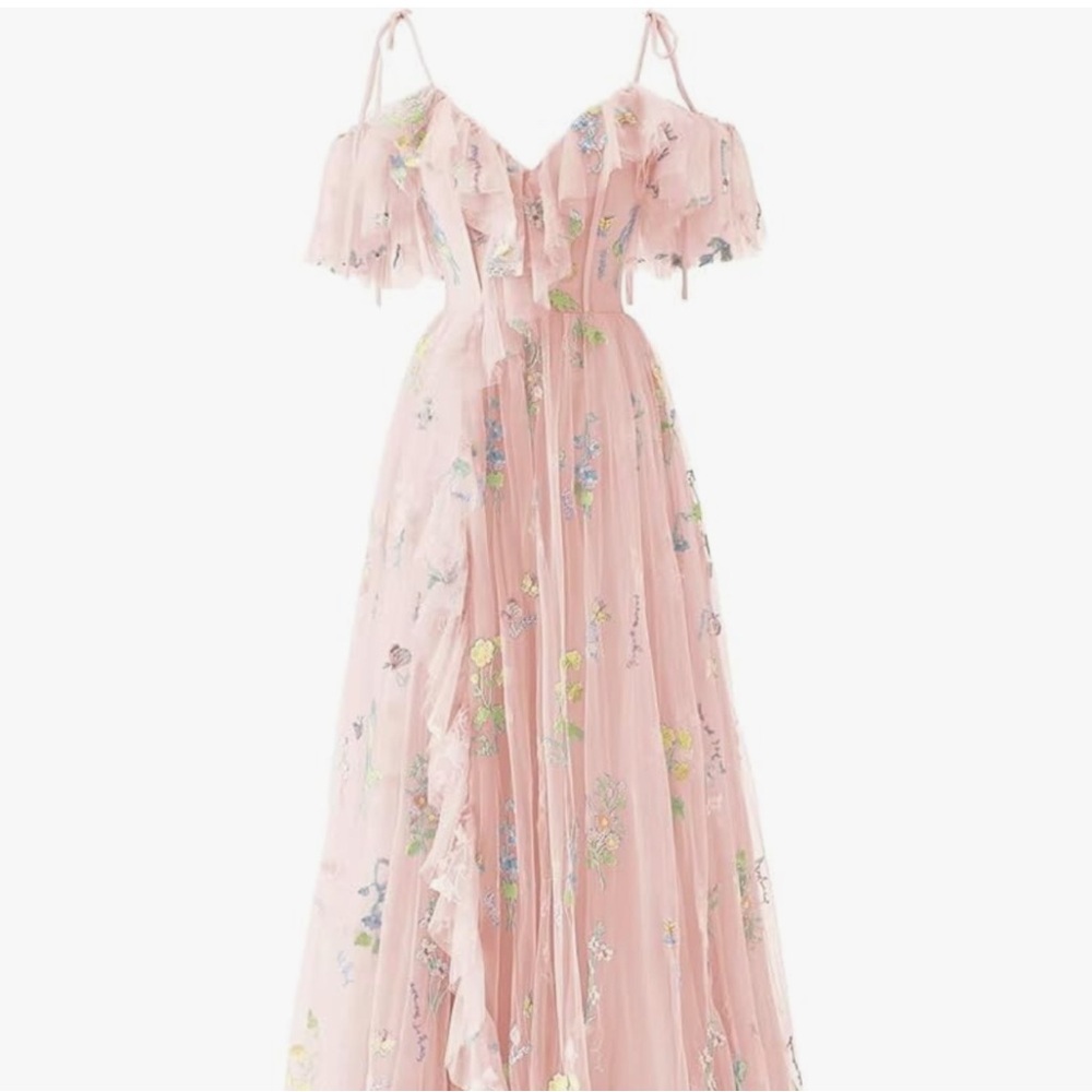 Floral Pink Off-Shoulder Dress